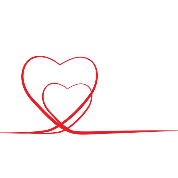 Heart One Line Drawing — Stock Vector