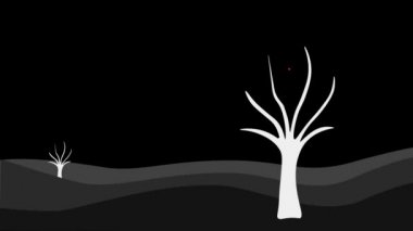 şirin Sevgililer kalpler ağaç animasyon