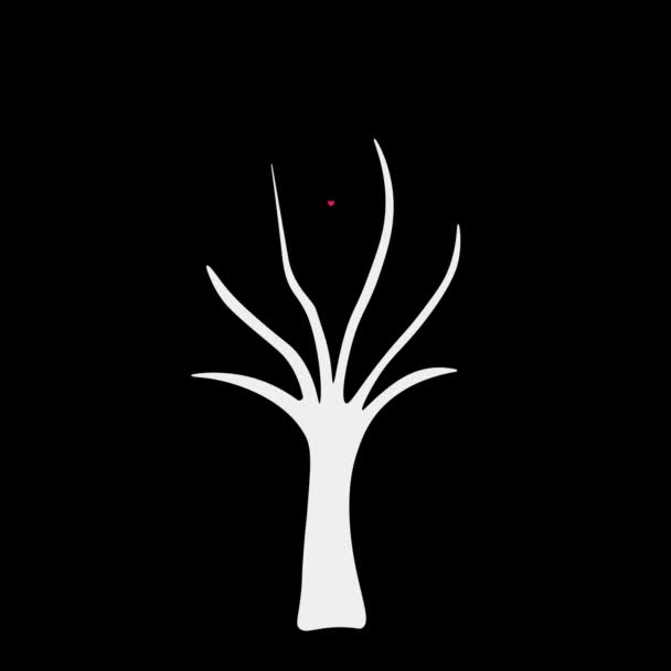 Niedlichen Valentines Herzen Baum Animation — Stockvideo
