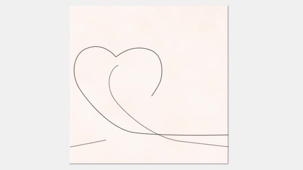 Heart One Line Drawing Animation — Stock Video