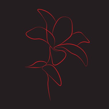 Bir çizgi çizme gül çiçek, vektör çizim