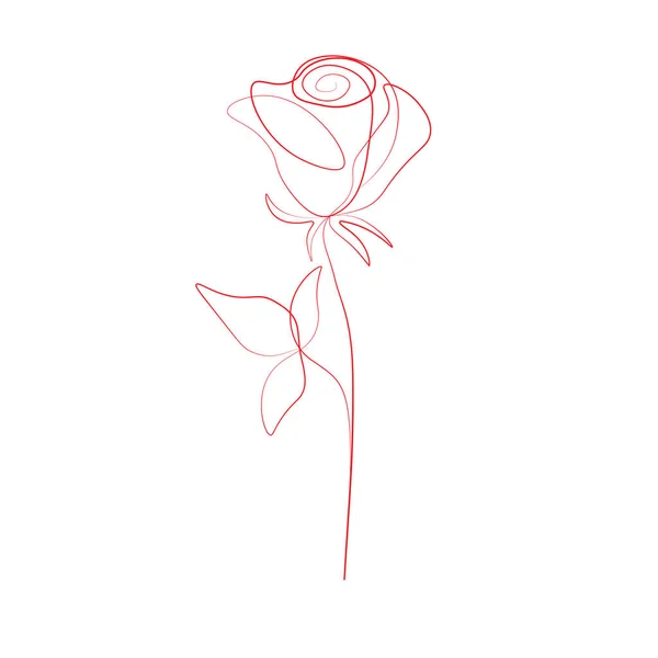 Een Lijntekening Roze Bloem Vectorillustratie — Stockvector