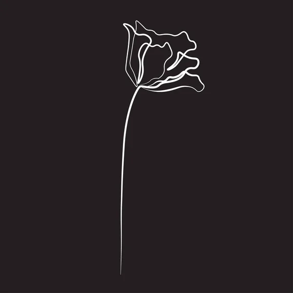 Одна Лінія Квітка Троянди Векторні Ілюстрації — стоковий вектор