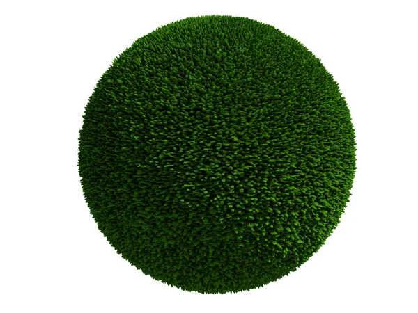 Isoliert Rendern Grünes Gras Globus — Stockfoto