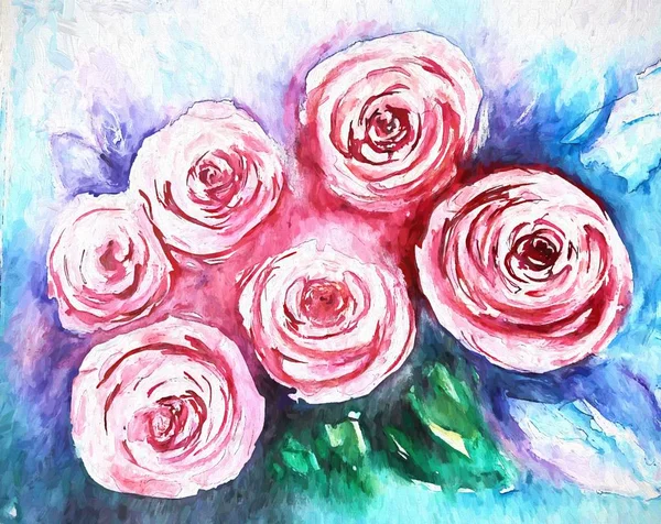 Beautiful Flowers Watercolor Illustration — Stock Photo, Image