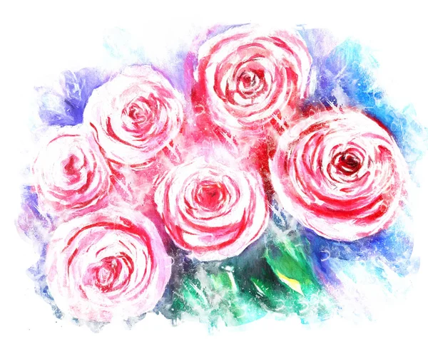 Mooie Bloemen Aquarel Illustratie — Stockfoto