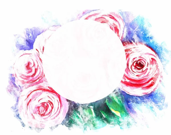 Beautiful Flowers Watercolor Illustration — Stock Photo, Image