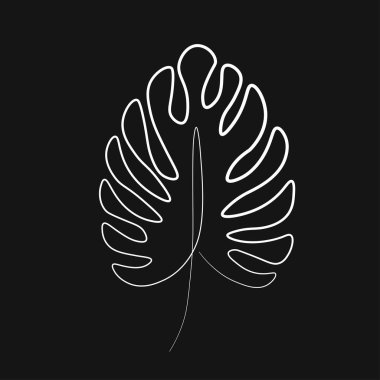 Monstera palm çizgi vektör
