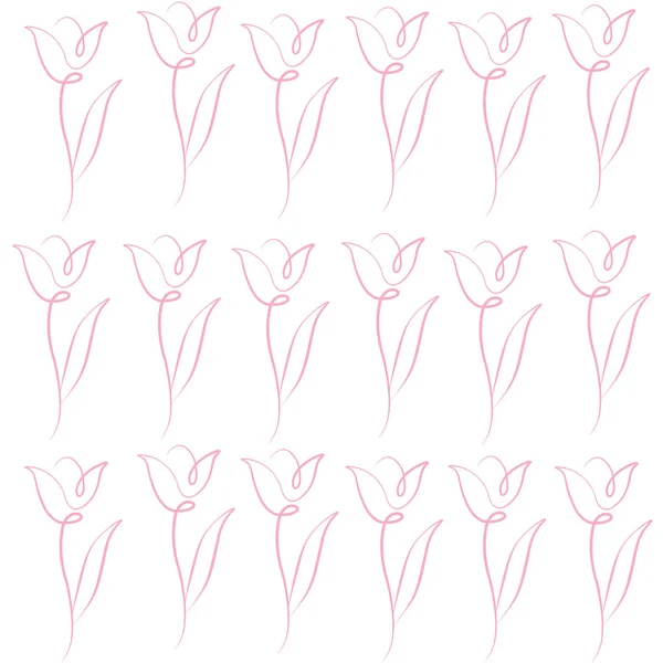 Tulip Tavasz Minta Vektoros Illusztráció — Stock Vector