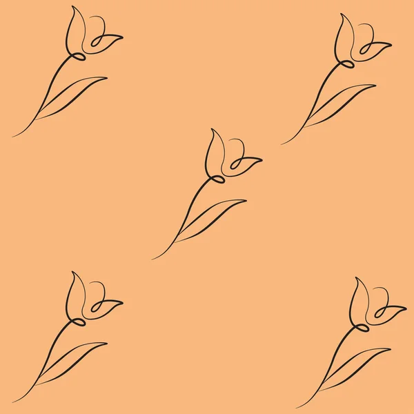 Tulip Spring Pattern Vector Illustration — Stock Vector