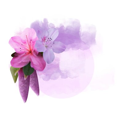 Çiçek çizim ile suluboya arka plan