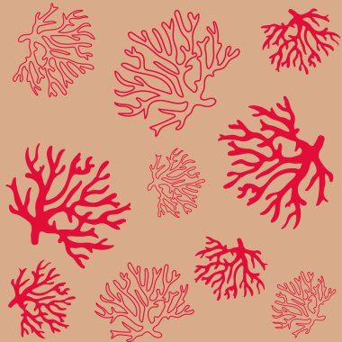 güzel mercan desen illüstrasyon