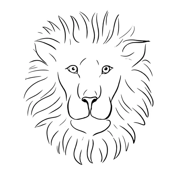 Lion Linje Vektorillustration — Stock vektor
