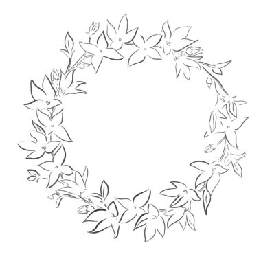 Bahar çiçek kroki bir çizgi çizmek vektör çizim