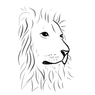 vektör aslan bir çizgi çizmek illüstrasyon