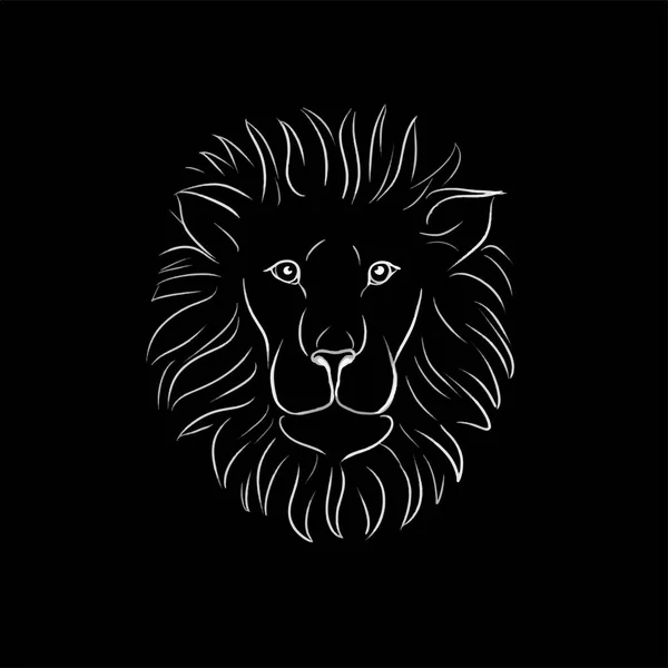 Illustration Vectorielle Ligne Lion — Image vectorielle