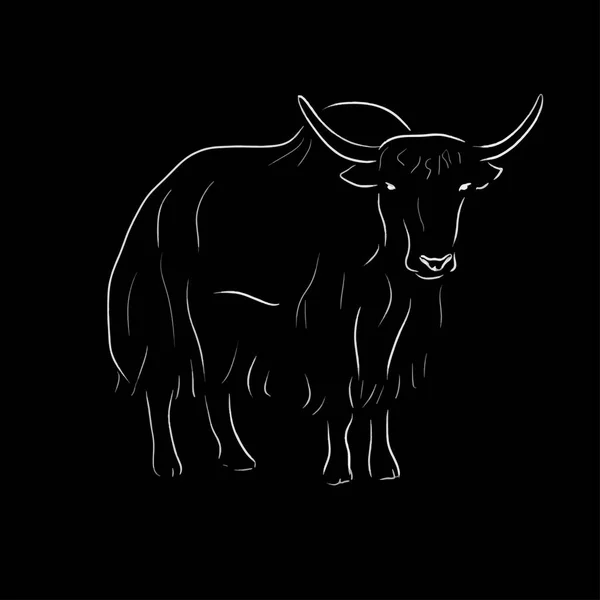 Jedna Linia Draw Ilustracja Koza — Wektor stockowy