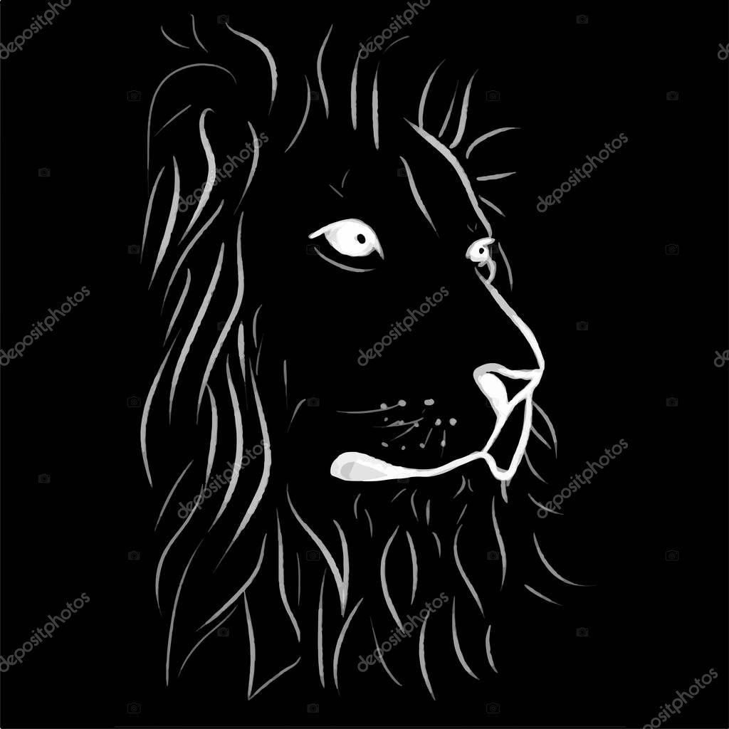 Lion line vector illustration