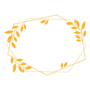 beyaz arka plan üzerinde altın yaprakları ile çerçeve