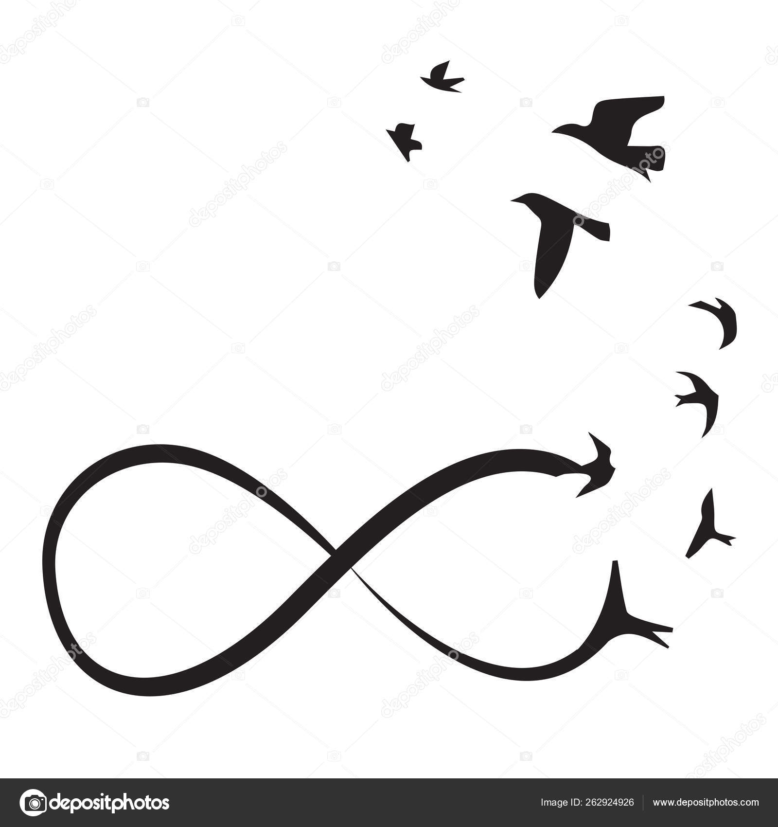 Á Infinity Bird Tattoo Stock Vectors Royalty Free Infinity Symbol Birds Illustrations Download On Depositphotos
