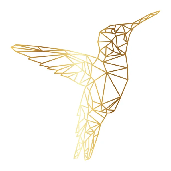 Ilustrasi Vektor Burung Kolibri Geometris - Stok Vektor