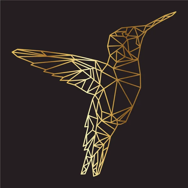 Geometrische Colibri Vogel Vector Illustratie — Stockvector