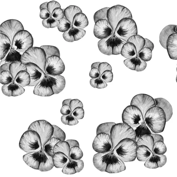 Bela Flor Violeta Cor Água Ilustração — Fotografia de Stock