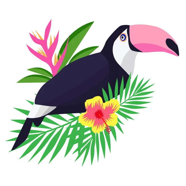 Mooie Toucan Cartoon Vector Illustratie — Stockvector