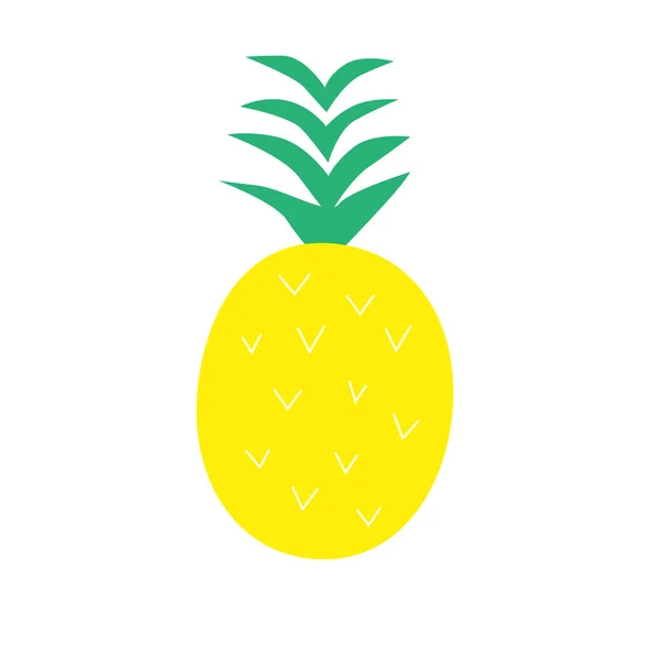 Bella Estate Ananas Frutta Vettore Illustrazione — Vettoriale Stock