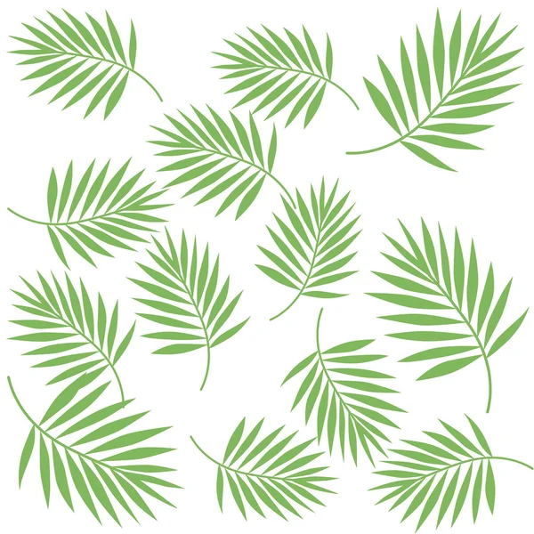 Groene Palm Bladeren Zomer Patroon Vector Illustratie — Stockvector