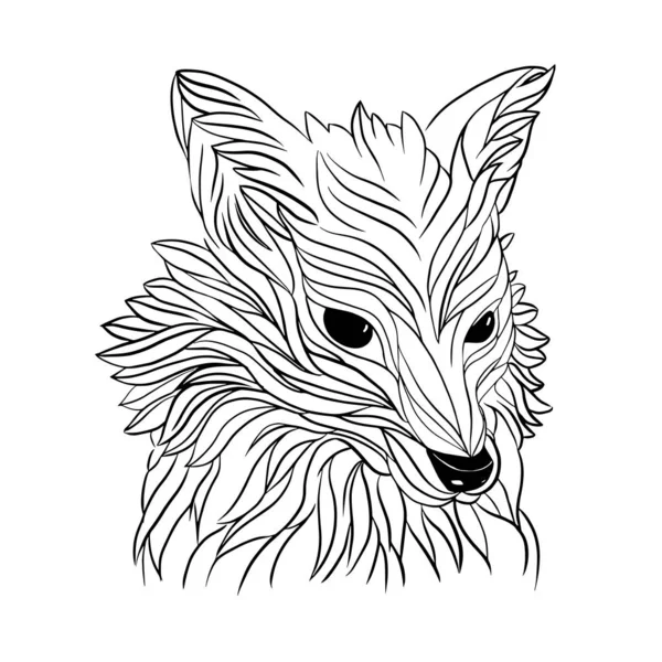 Abstract Linha Lobo Vetor Ilustração — Vetor de Stock