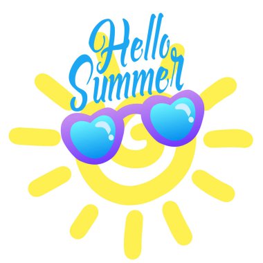 Gözlük vektör illüstrasyon ile yaz güneşi