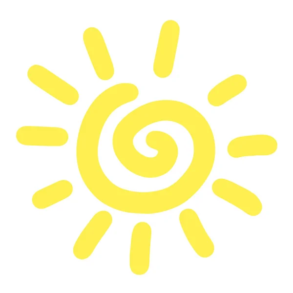 Güzel Mutlu Güneş Vektör Illüstrasyon — Stok Vektör