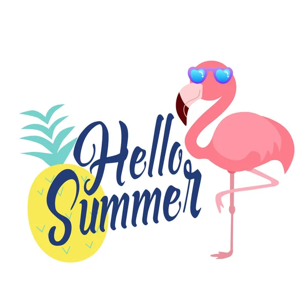 Vacker Sommar Flamingo Vektor Illustration — Stock vektor