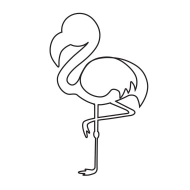 Zarif çizgi flamingo kuş illüstrasyon