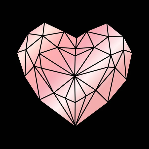 Illustration Géométrique Abstraite Vecteur Coeur Rose — Image vectorielle