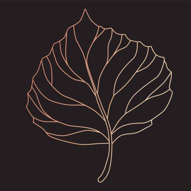 Yazdırma çizgisi çizimağacı yaprağı vektör çizimi