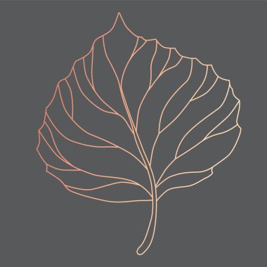 Yazdırma çizgisi çizimağacı yaprağı vektör çizimi