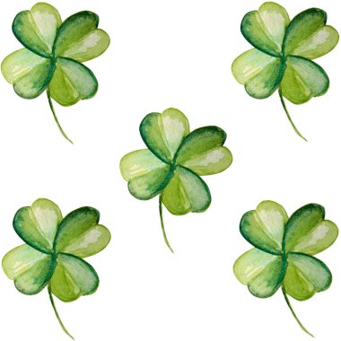 Güzel yonca desen suluboya illüstrasyon