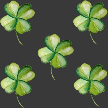 Güzel yonca desen suluboya illüstrasyon