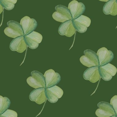 Güzel yonca desen suluboya illüstrasyon