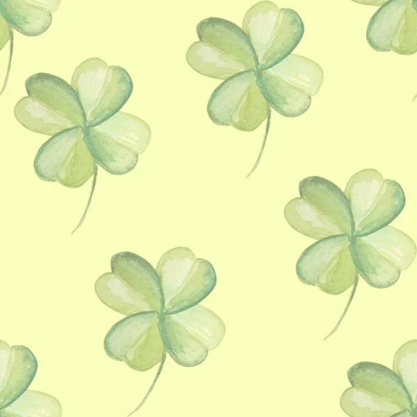 Beautiful clover pattern watercolor illustration — Stock Photo, Image