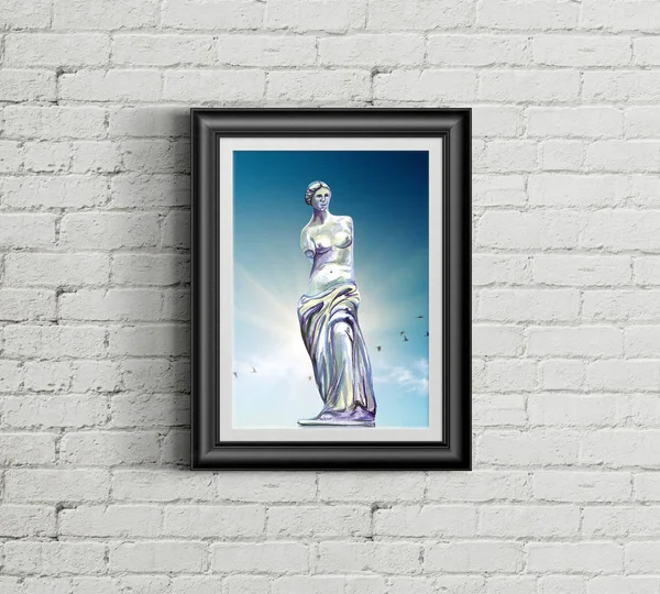 Aphrodite Chypre Statue Aquarelle Illustration — Photo