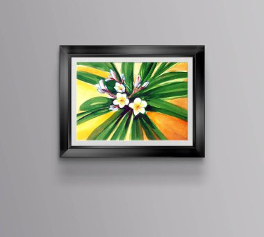 Plumeria güzel çiçek suluboya illüstrasyon