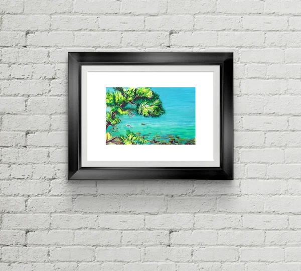 Cyprus Water Color Art Illustrtion — Stock Photo, Image