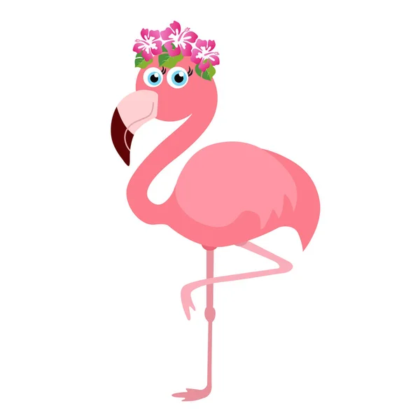 Illustration Vectorielle Rose Flamant Rose Mignon — Image vectorielle