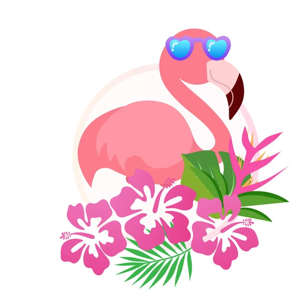 Pembe Sevimli Pembe Flamingo Vektör Illüstrasyon — Stok Vektör