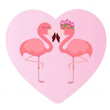 Pembe sevimli pembe flamingo vektör illüstrasyon