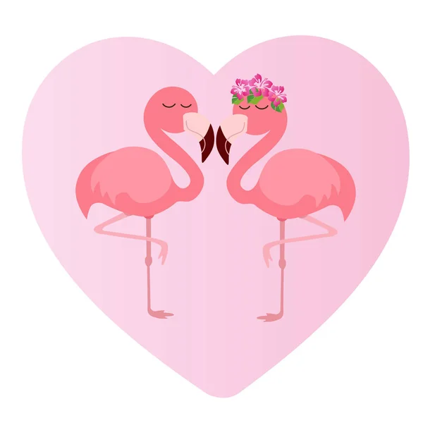 Pink Bonito Rosa Flamingo Vetor Ilustração — Vetor de Stock