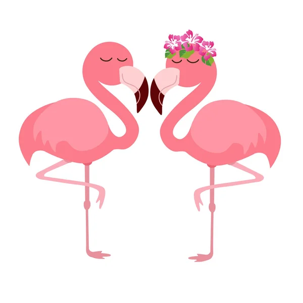 Pink Bonito Rosa Flamingo Vetor Ilustração — Vetor de Stock